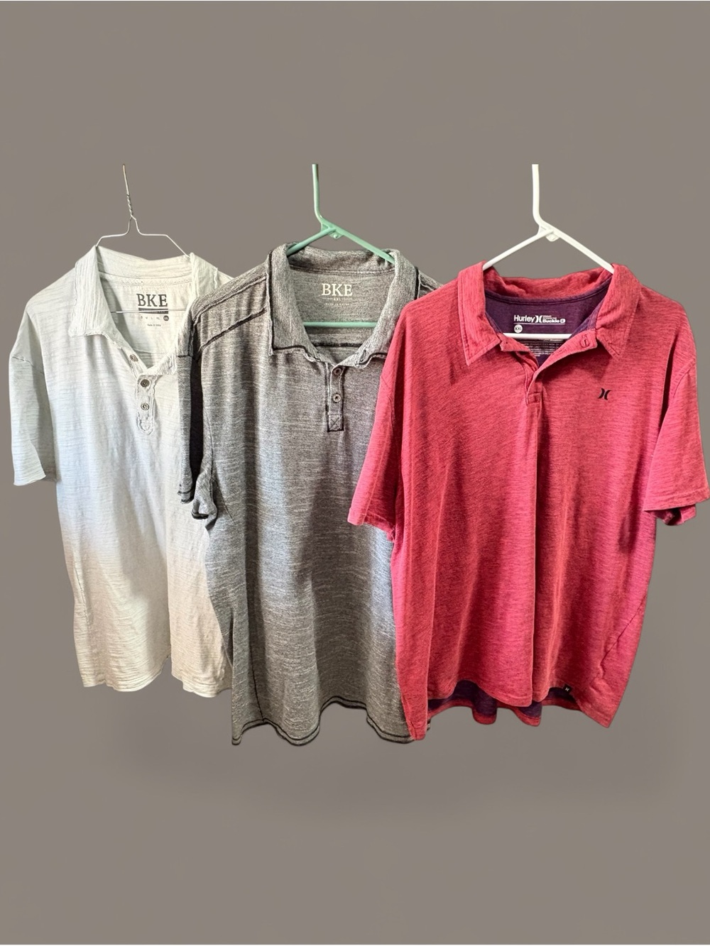 BKE Men's Polo Bundle - Red, Gray, White
